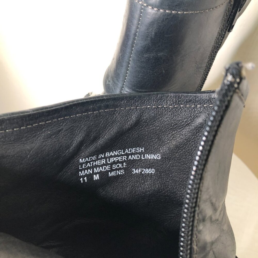 EXCELLENT Men's/ Women's Black Leather Short Zip Boots/ Size 11M - Picture 5 of 10